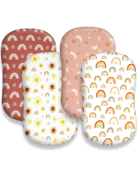 Juego de 4 Sábanas Ajustadas para Cuna Jola Boho Neutro