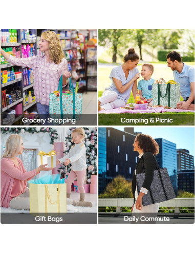 Bolsas de Compras Reutilizables Baleine 4 Pk Paseo Primavera