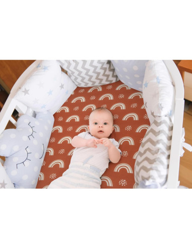 Juego de 4 Sábanas Ajustadas para Cuna Jola Boho Neutro