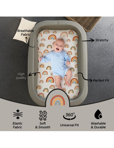 Juego de 4 Sábanas Ajustadas para Cuna Jola Boho Neutro