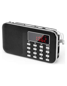 Radio Portátil PRUNUS J-908 AM FM con MP3 y Linterna LED