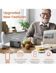 Radio Portátil PRUNUS J-908 AM FM con MP3 y Linterna LED 2