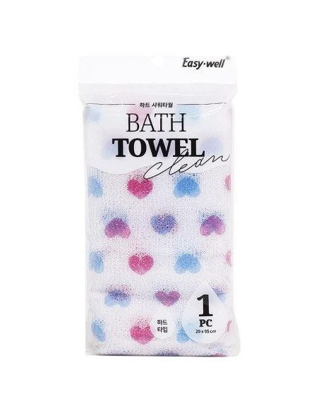 Toalla de Ducha Exfoliante Corazón EASY WELL 20.3x7.6 cm