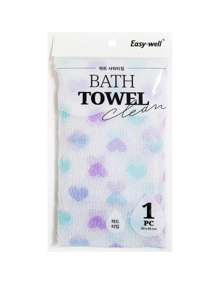Toalla de Ducha Exfoliante Corazón EASY WELL 20.3x7.6 cm