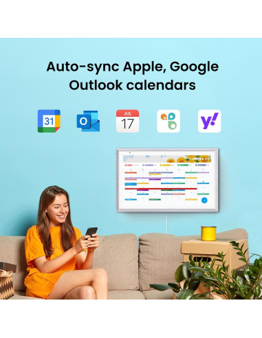 Calendario Digital ApoloSign 15.6" Madera Gris con Google Play