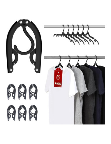 Perchas Plegables Indistar 6pcs Azul Menta para Viaje