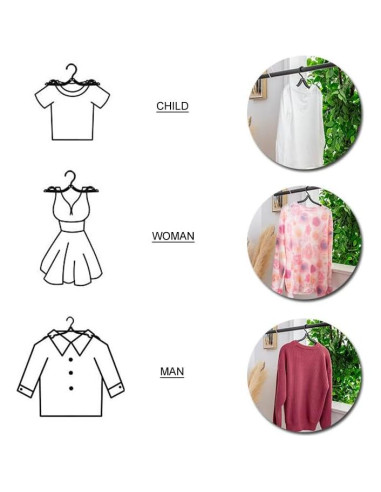 Perchas Plegables Indistar 6pcs Azul Menta para Viaje