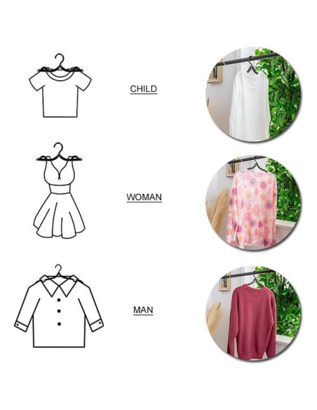 Perchas Plegables Indistar 6pcs Azul Menta para Viaje