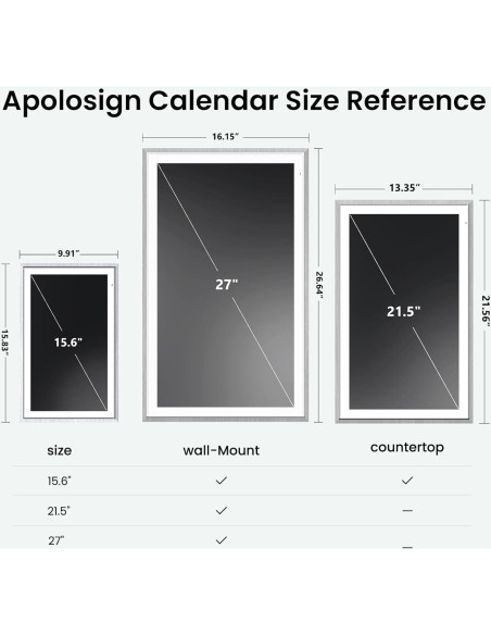 Calendario Digital ApoloSign 15.6" Madera Gris con Google Play