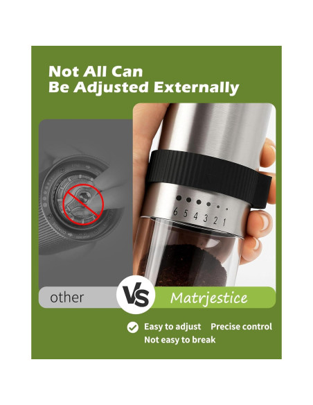 Molino de Café Manual Matrjestice Acero Inoxidable 31.7g