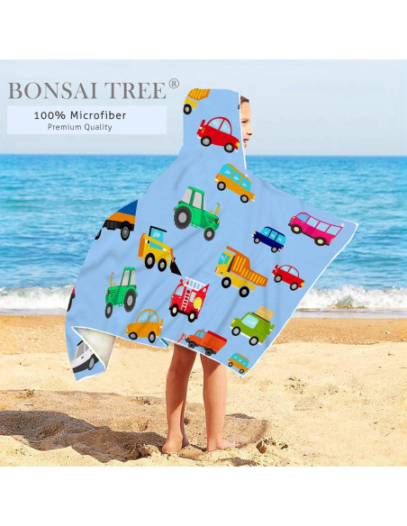 Toalla de Playa con Capucha Bonsai 30x50 cm Microfibra Azul
