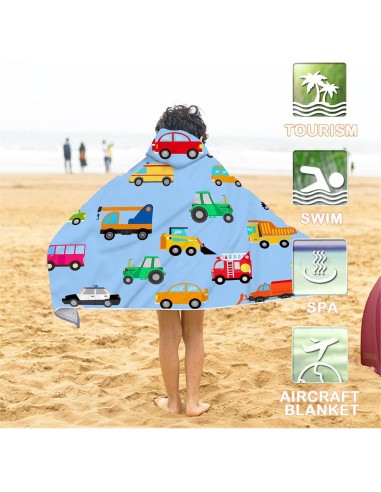 Toalla de Playa con Capucha Bonsai 30x50 cm Microfibra Azul