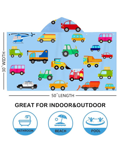 Toalla de Playa con Capucha Bonsai 30x50 cm Microfibra Azul