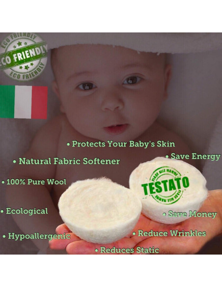 Bolas de Secado de Lana Orgánica CAHI - 6 Pcs - Ecológicas