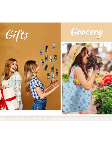 BeeGreen 12 Bolsas de Compras Reutilizables Plegables 22.68 kg