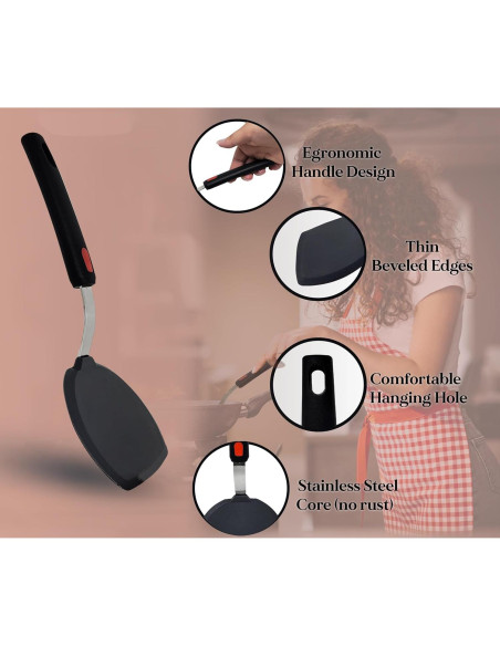 Espátula de Silicona Ancha Dalup para Panqueques 13.2 cm