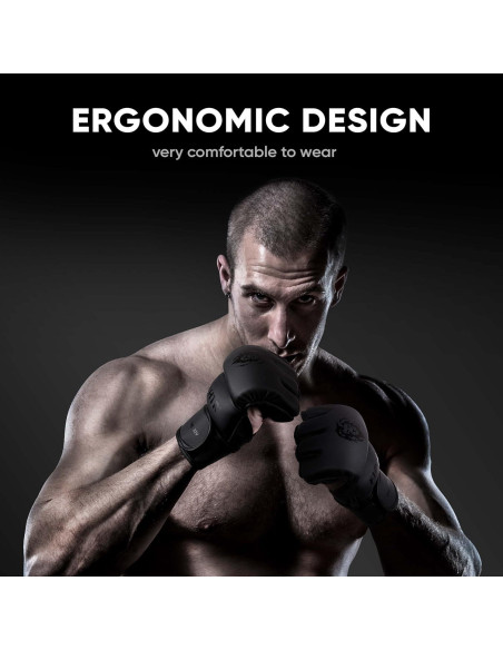 Guantes FIGHTR Pro MMA para entrenamiento unisex - Negro