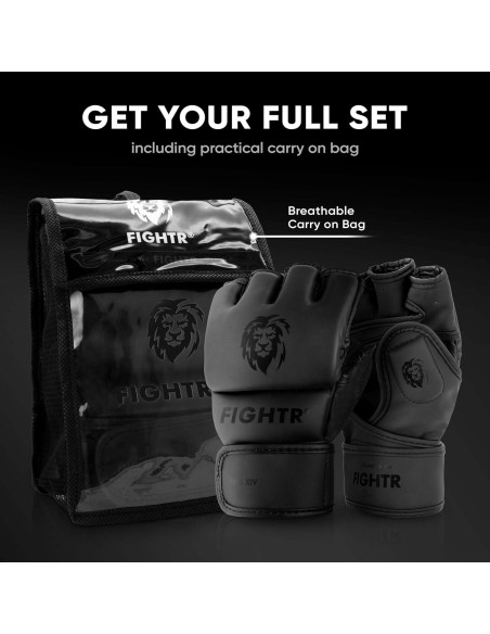 Guantes FIGHTR Pro MMA para entrenamiento unisex - Negro