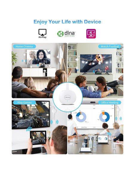 Adaptador Inalámbrico HDMI 4K AT-Mizhi para TV y Proyector