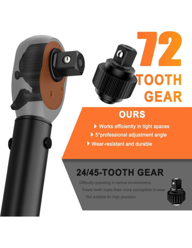 Llave de Torque 1/2" NADOKHI 20-180 lb.pie (27.1-243.8 Nm)