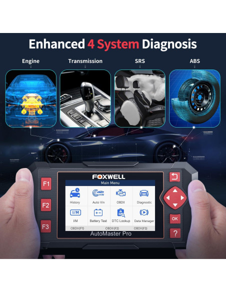 Escáner OBD2 FOXWELL NT604 Elite con Diagnóstico ABS SRS
