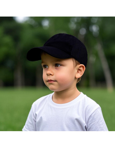 Gorra de béisbol ajustable para bebé 0-12 meses negra