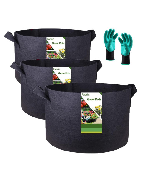 Paquete de 3 Bolsas de Cultivo Tespher 40 Galones 70x40 cm