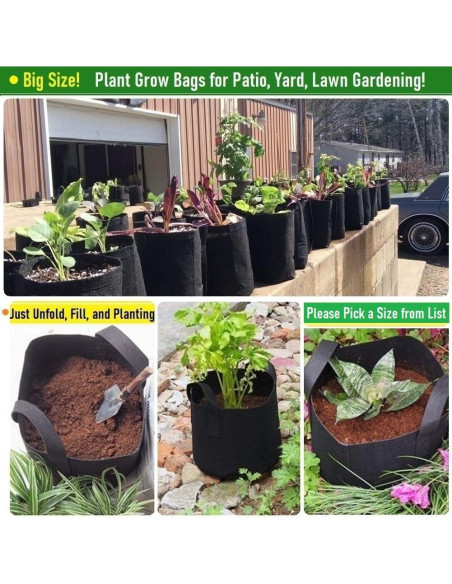 Paquete de 3 Bolsas de Cultivo Tespher 40 Galones 70x40 cm