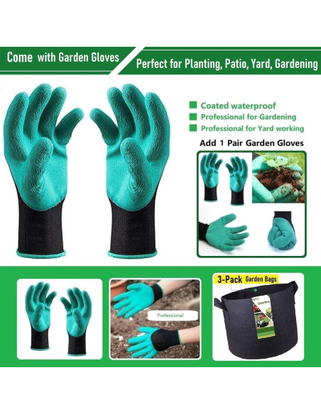 Paquete de 3 Bolsas de Cultivo Tespher 40 Galones 70x40 cm