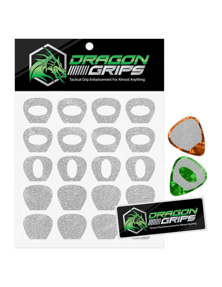 Agarraderas de Pua de Guitarra Dragon Transparente - Paquete 20