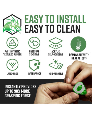 Agarraderas de Pua de Guitarra Dragon Transparente - Paquete 20