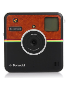 Pegatina Frontal Polaroid Socialmatic Cuero Marrón Mate