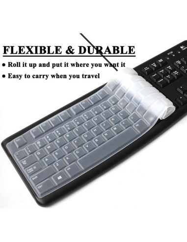 Funda de Teclado de Silicona MasiBloom para Logitech K120/MK120