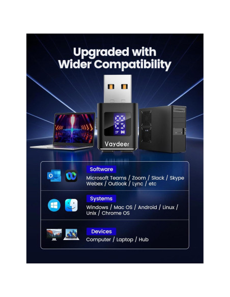 Mini Mouse Jiggler VAYDEER T5s Indetectable con Temporizador LED