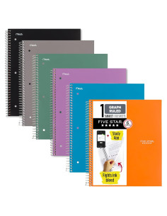 Cuaderno Espiral Five Star 1 Asignatura 100 Hojas Cuadriculado