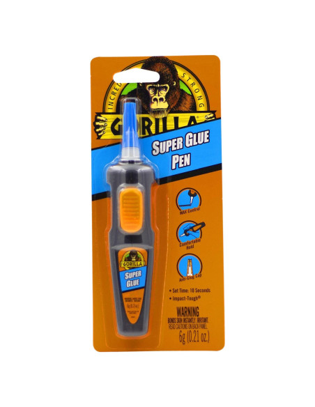 Bolígrafo Super Glue Gorilla 6g Transparente - Aplicador Fácil