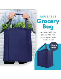Bolsas de Compras Reutilizables Simply Green 33x38x25cm Azul Marino 2