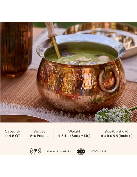 Olla Holandesa P-TAL de Cobre 3.5L Antiadherente 22.86cm