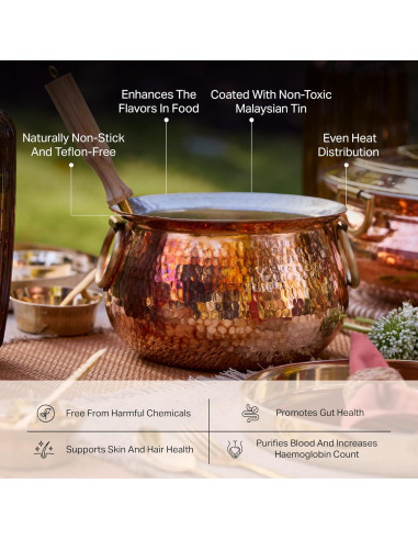 Olla Holandesa P-TAL de Cobre 3.5L Antiadherente 22.86cm