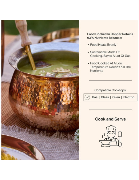 Olla Holandesa P-TAL de Cobre 3.5L Antiadherente 22.86cm