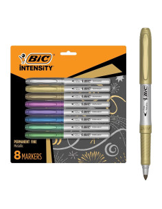 Marcadores Permanentes Metálicos BIC Intensity, Punta Fina, 8 Unidades