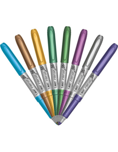 Marcadores Permanentes Metálicos BIC Intensity, Punta Fina, 8 Unidades