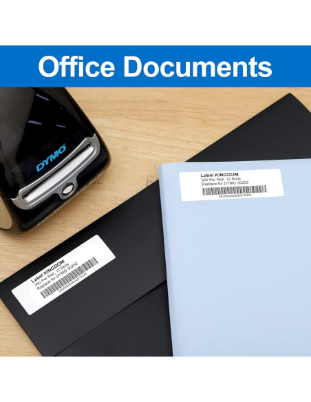 12 Rollos Etiquetas Térmicas Label KINGDOM 28x89mm para DYMO