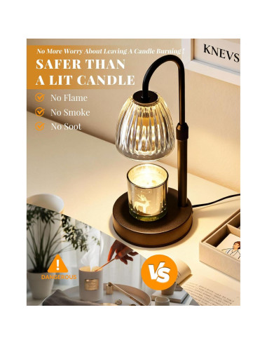 Lámpara Calentadora de Velas Linstaine Regulable con Temporizador