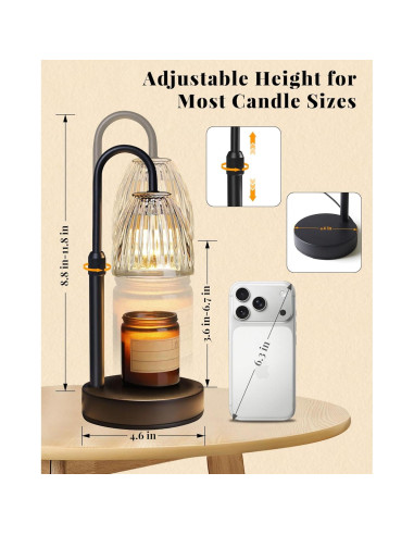 Lámpara Calentadora de Velas Linstaine Regulable con Temporizador