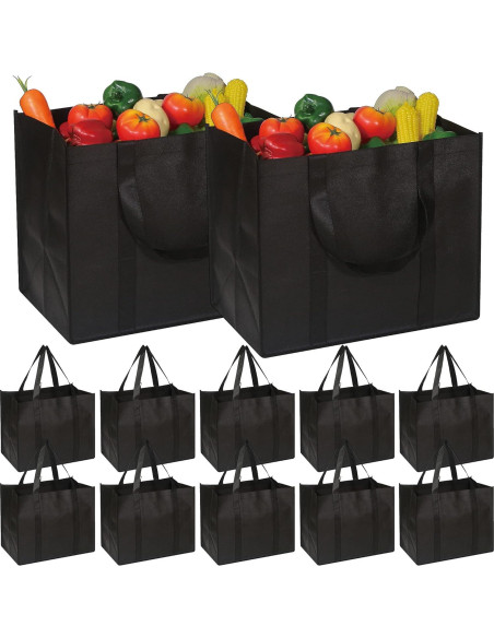 Bolsas de Compras Reutilizables DIOMMELL 12 Piezas 40.9x33x25.9cm