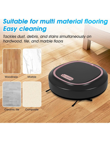 Robot Aspirador y Mopa Genérico M8025 2000Pa 60Min Negro