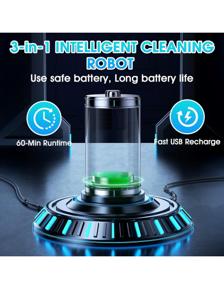 Robot Aspirador y Mopa Genérico M8025 2000Pa 60Min Negro