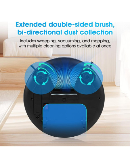 Robot Aspirador y Mopa Genérico M8025 2000Pa 60Min Negro