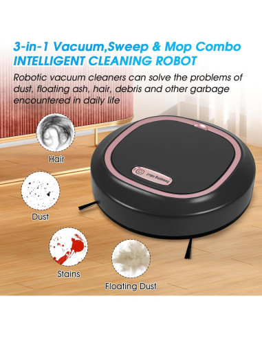 Robot Aspirador y Mopa Genérico M8025 2000Pa 60Min Negro